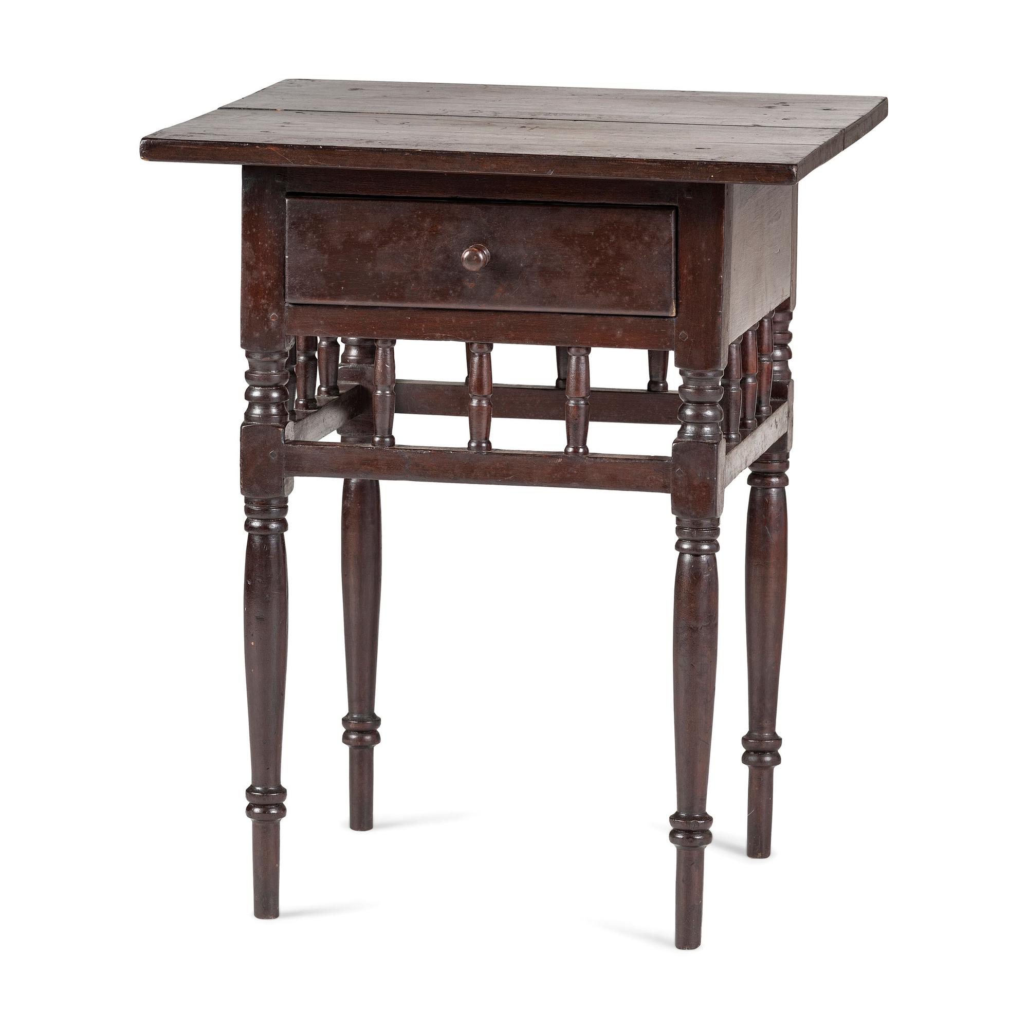 A Sheraton Turned Cherrywood One-Drawer Work Table