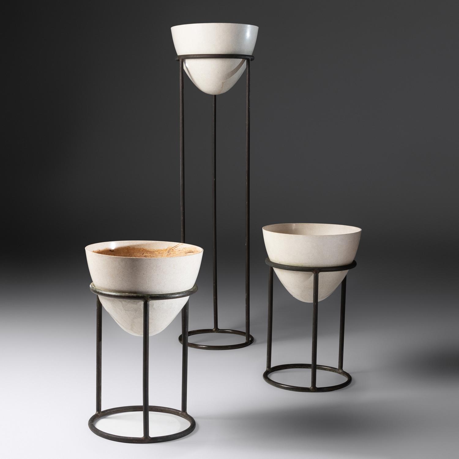 Three Furniture Plant Stands, c. 1954 Brown Jordan, USA