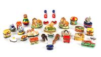 A Collection of Thirty-Five Limoges and Other Enameled Metal and Porcelain Boxes Width of widest 4 inches. — 20TH CENTURY
