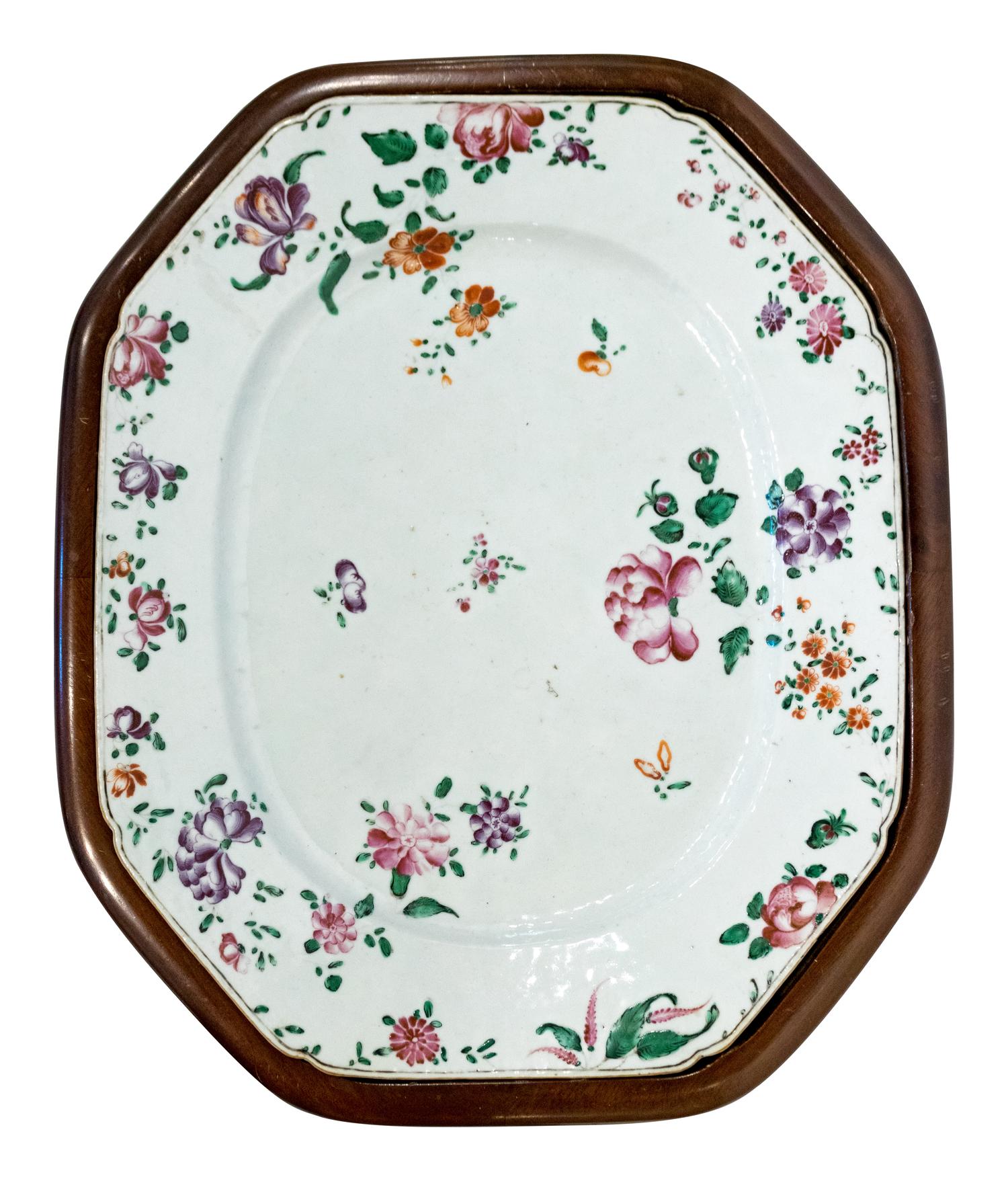 A Chinese Export Porcelain Platter Mounted as a Low Table
