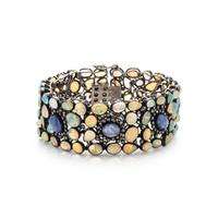 TANZANITE, SYNTHETIC OPAL AND DIAMOND BRACELET