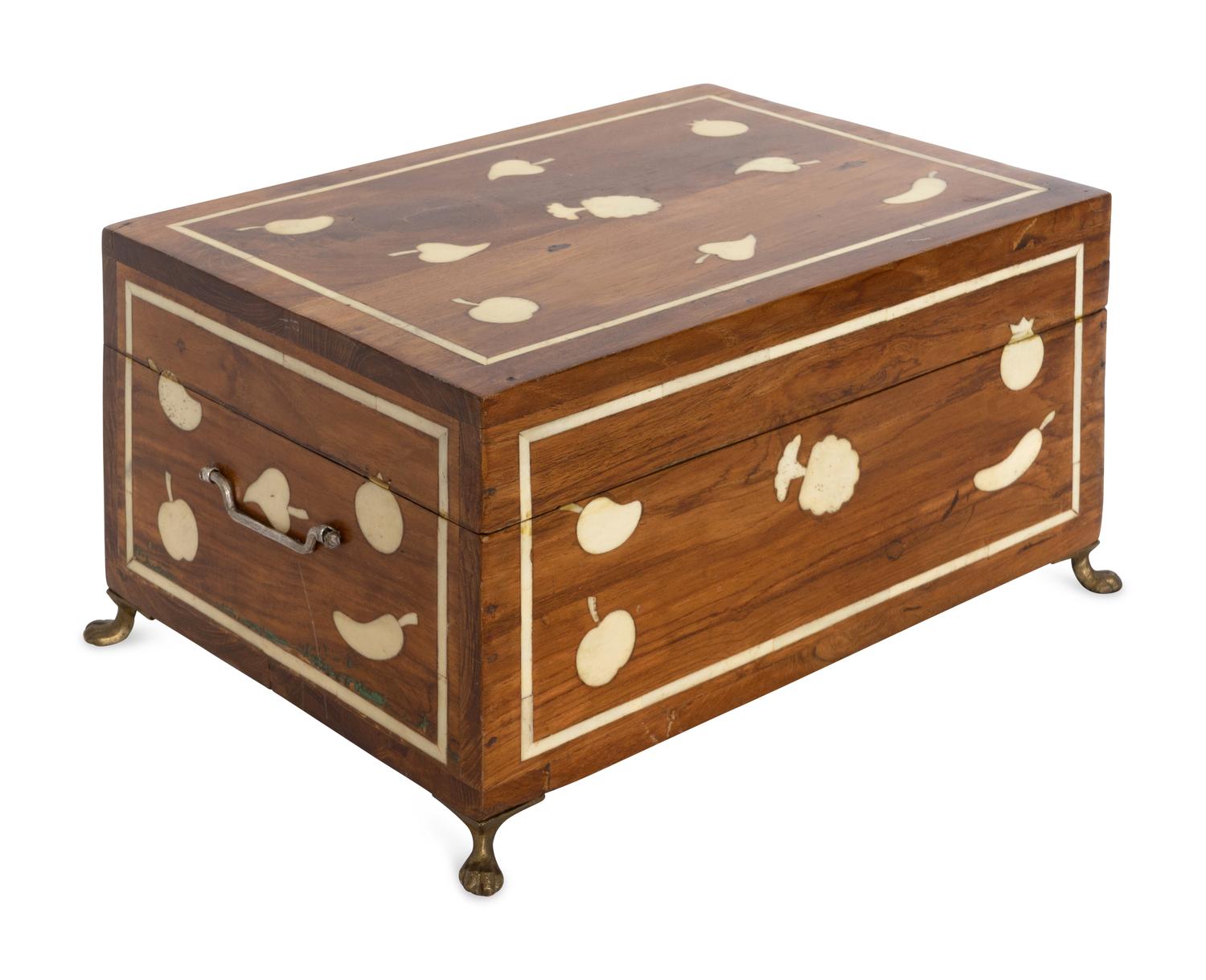 A Federal Style Bone-Inlaid Fruitwood Document Box