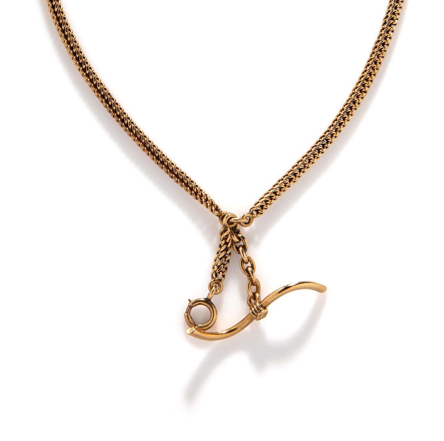 ANTIQUE, YELLOW GOLD WATCH CHAIN