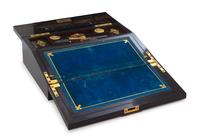 A J. Betjemann & Sons Wedgwood Inset and Brass Mounted Rosewood Writing Box Width 14 inches. — 19TH CENTURY