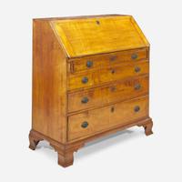 A Chippendale carved tiger maple slant-front desk late 18th century