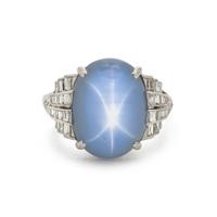STAR SAPPHIRE AND DIAMOND RING