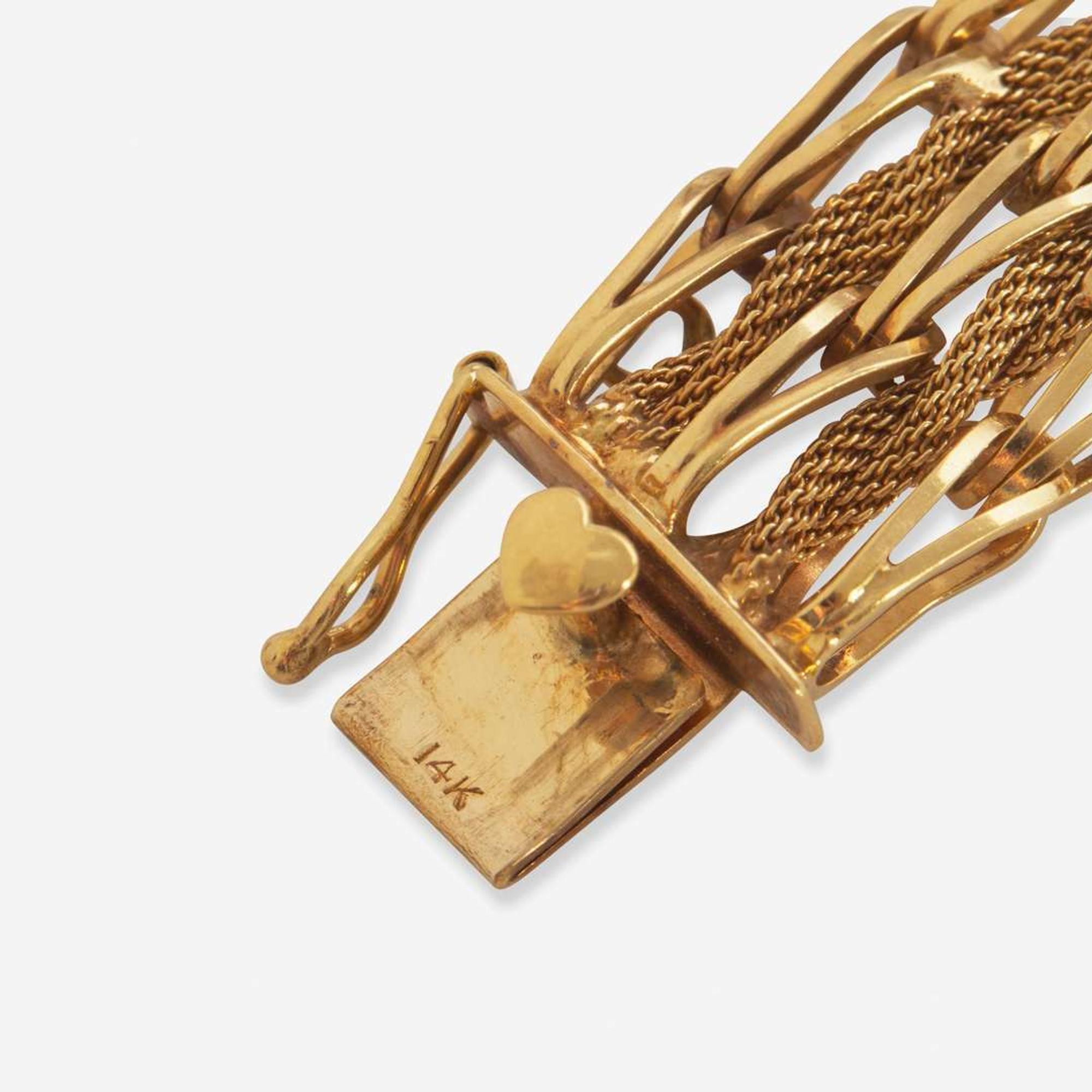 A Set of Two 14K Yellow Gold Bracelets
