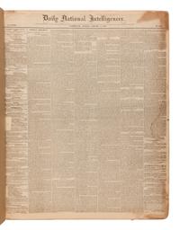 [CIVIL WAR]. The National Intelligencer . Vol. XLVIII, Nos. 14,792-15,098. Washington, DC: 2 January-31 December 1860.