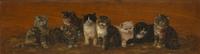 A Row of Eight Kittens , 1911