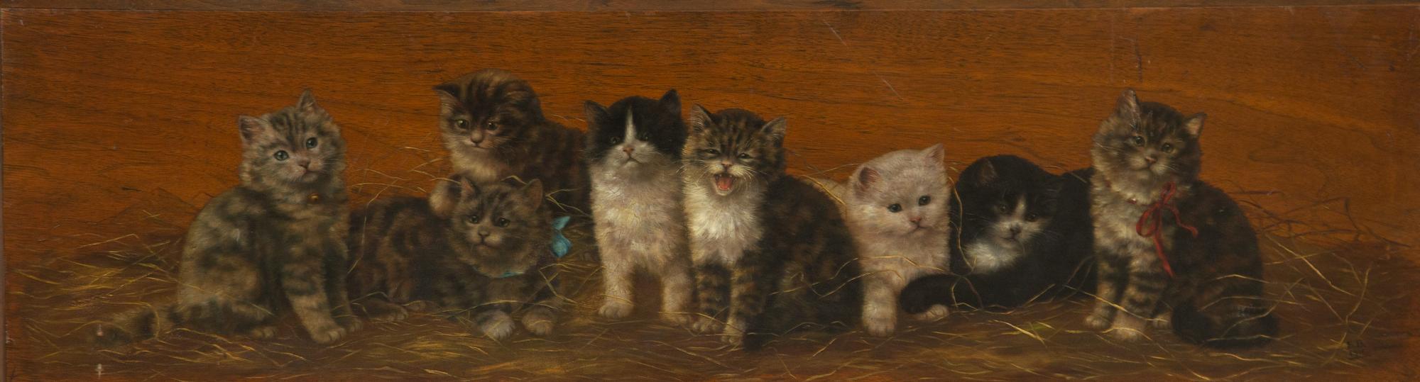 A Row of Eight Kittens , 1911