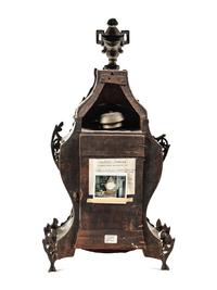 A Louis XV Gilt Metal Mounted Green-Painted Bracket Clock and Bracket