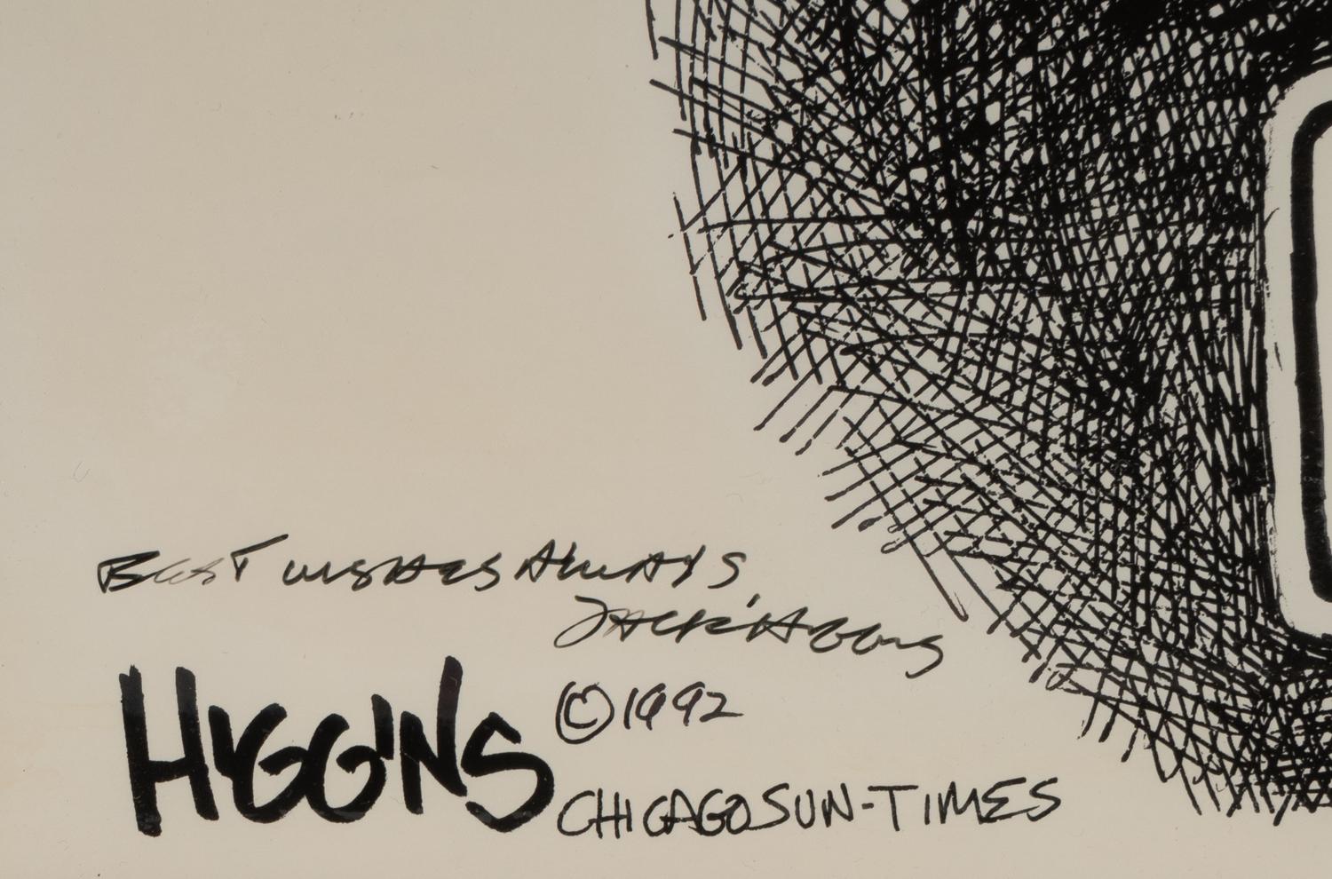 (Cartoon Art) HIGGINS, Jack (1954). A group of 7 cartoons by Jack Higgins, comprising: