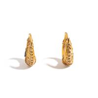 A Pair of Byzantine Gold and Blue Glass Earrings