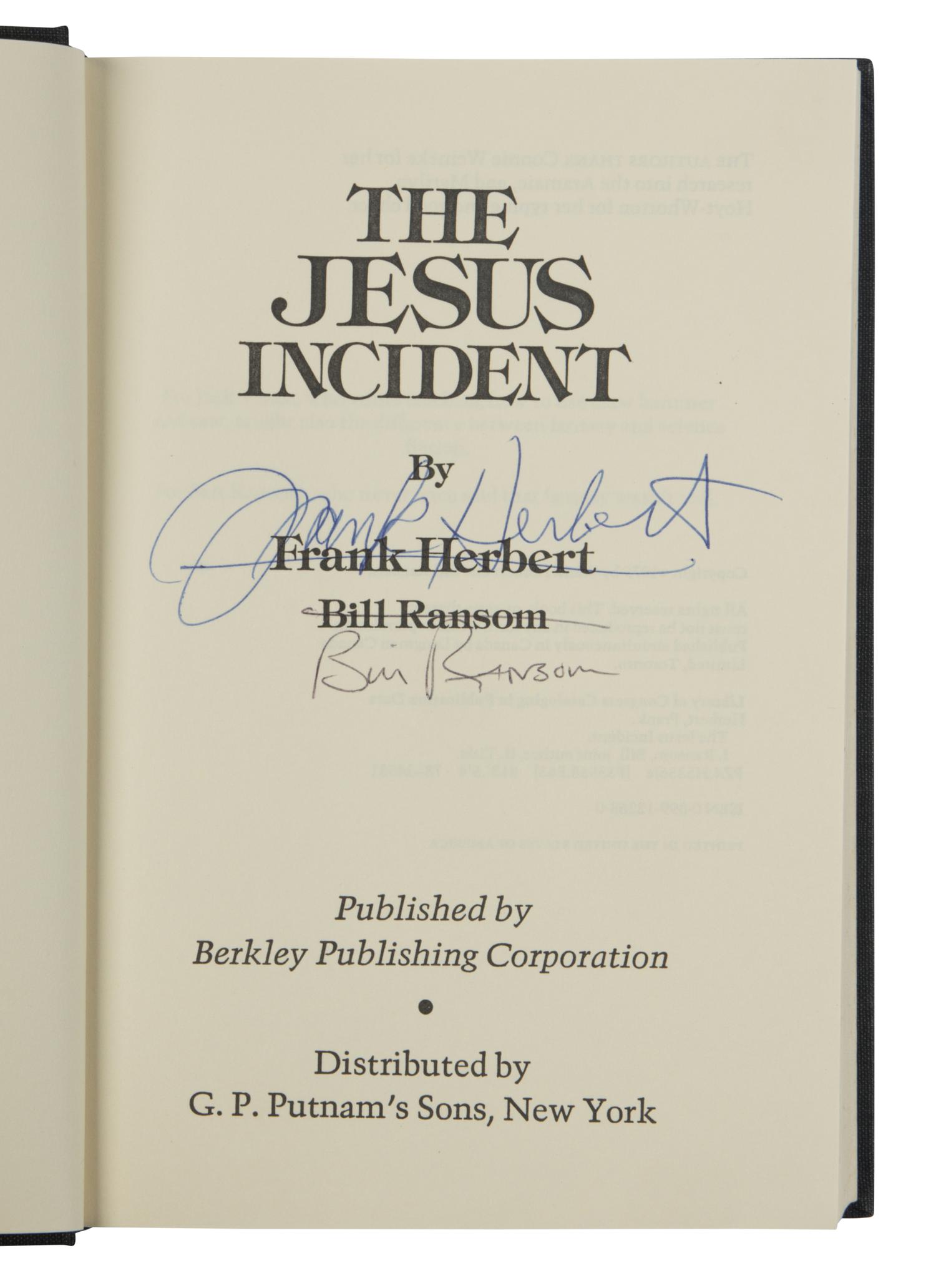 HERBERT, Frank (1920-1986). A pair of FIRST EDITIONS, BOTH SIGNED, comprising: