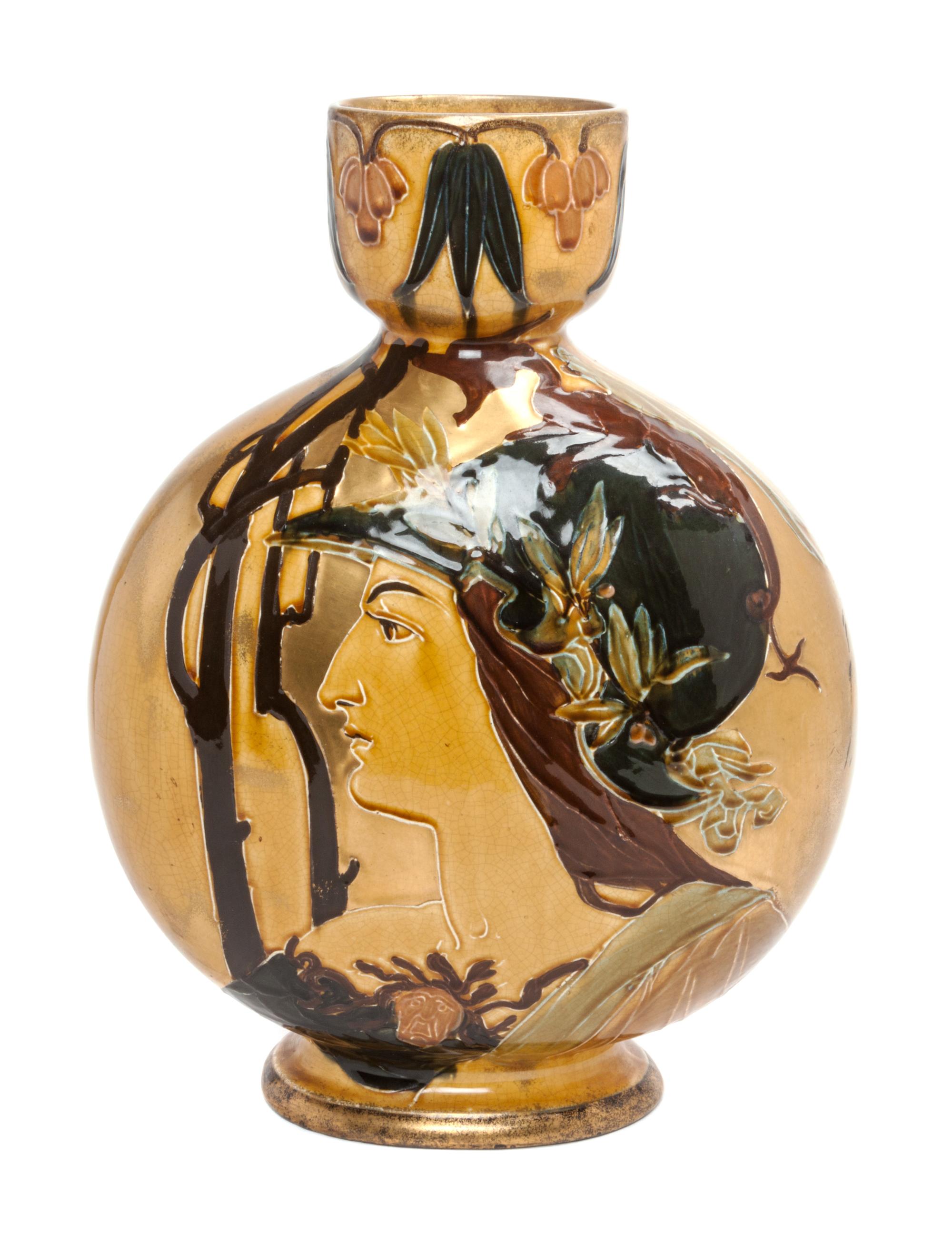 An English Art Noveau Ceramic Vase Height 14 3/4 inches. — Thomas Forester and Sons, Ltd.