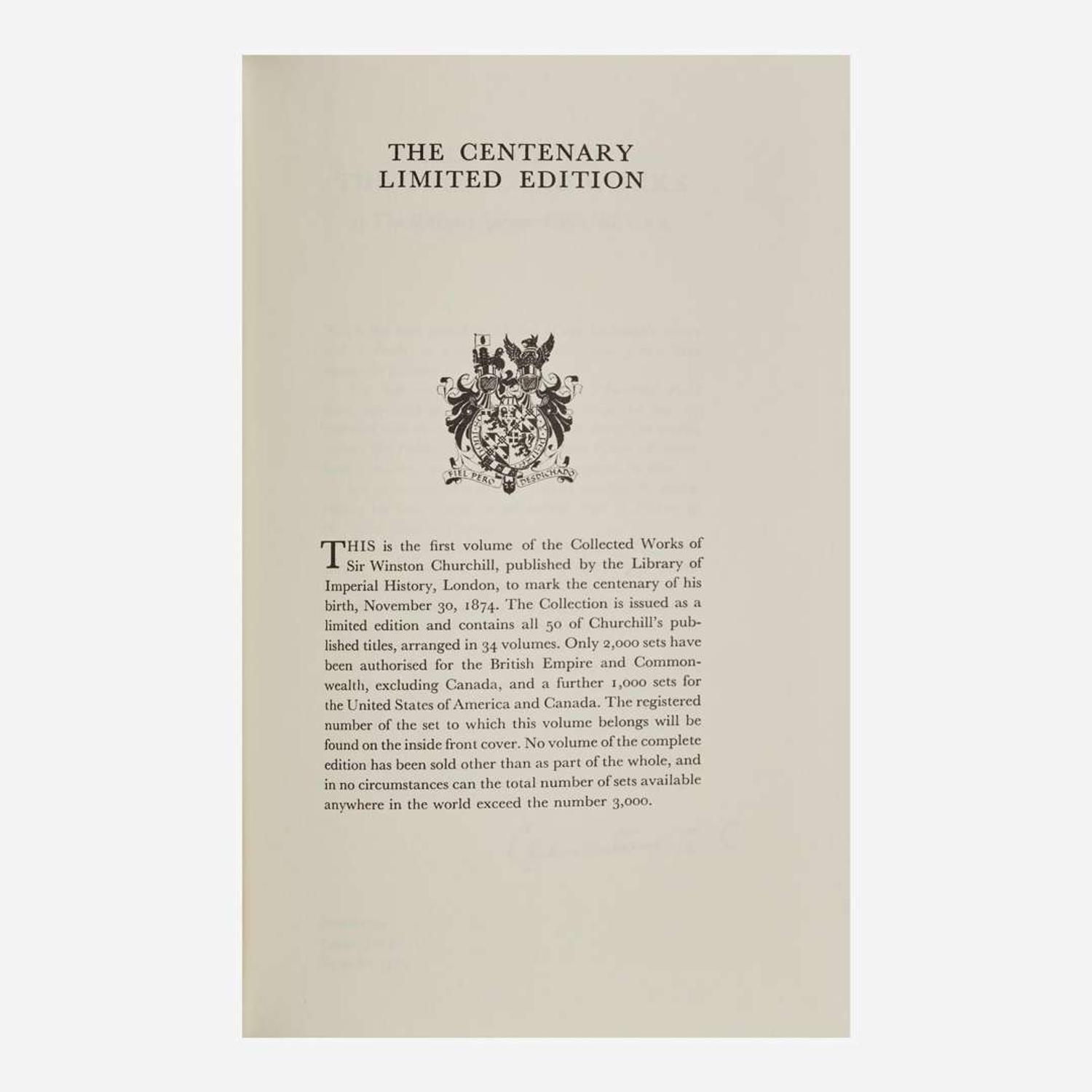 [Churchill, Winston] Churchill, Winston S. The Collected Works of Sir Winston Churchill