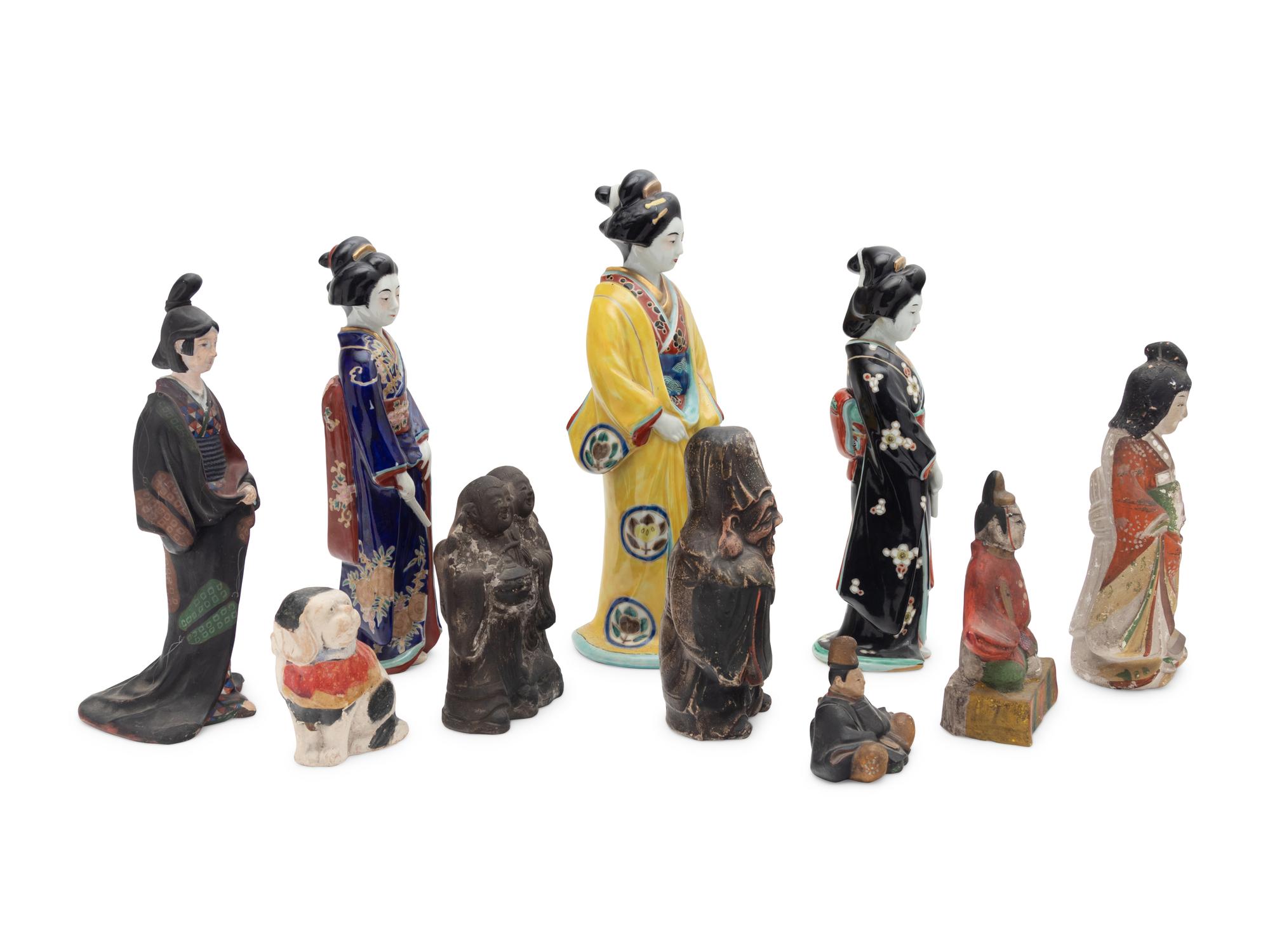 10 Japanese Pottery and Porcelain Figures