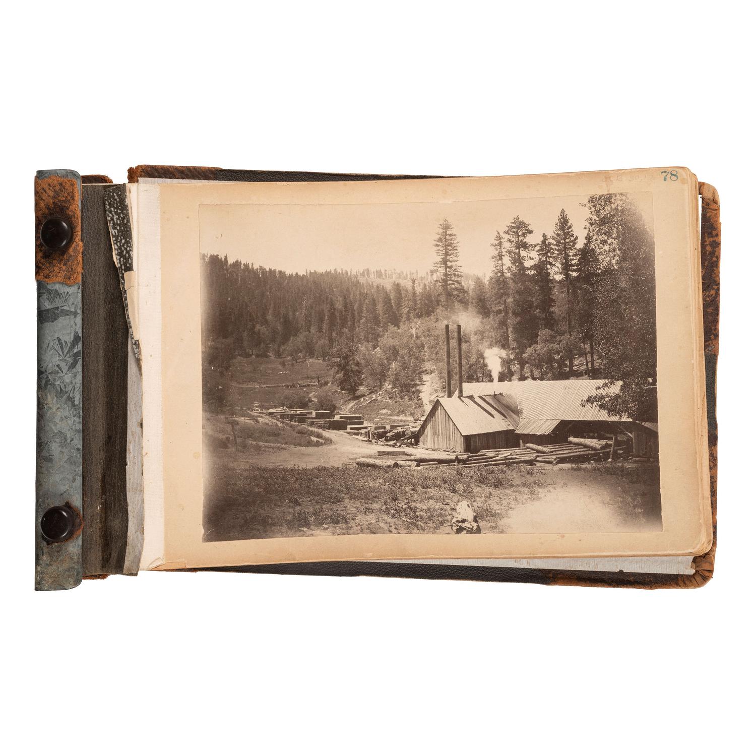 [CALIFORNIA]. Album showing the construction of the first water viaduct to Los Angeles. [Near Fort Tejon, CA]: N.p., 24 March-7 June 1896.