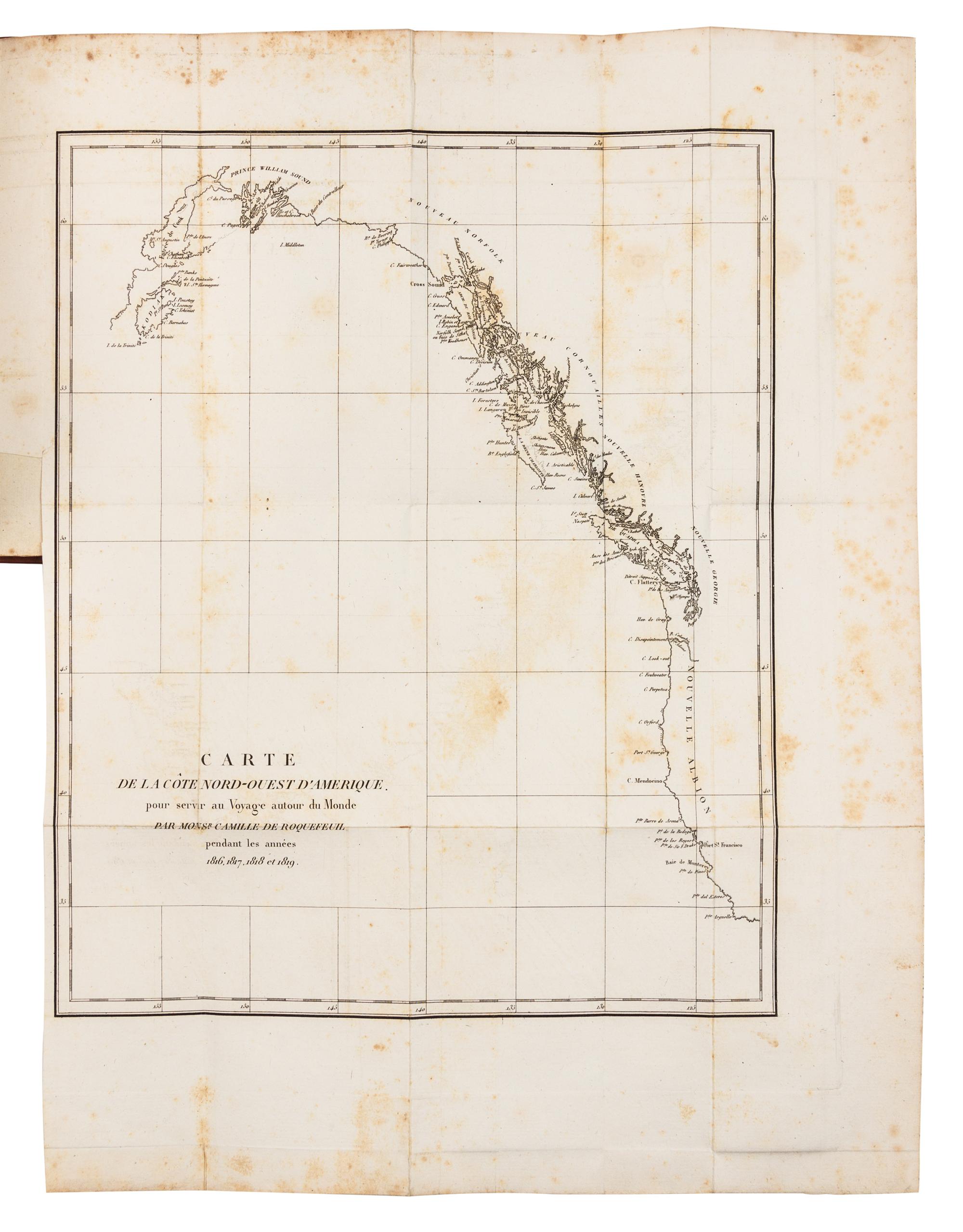ROCQUEFEUIL, Camille de (1781-1831). Journal d'un Voyage Autour du Monde. Paris, 1823. FIRST EDITION.
