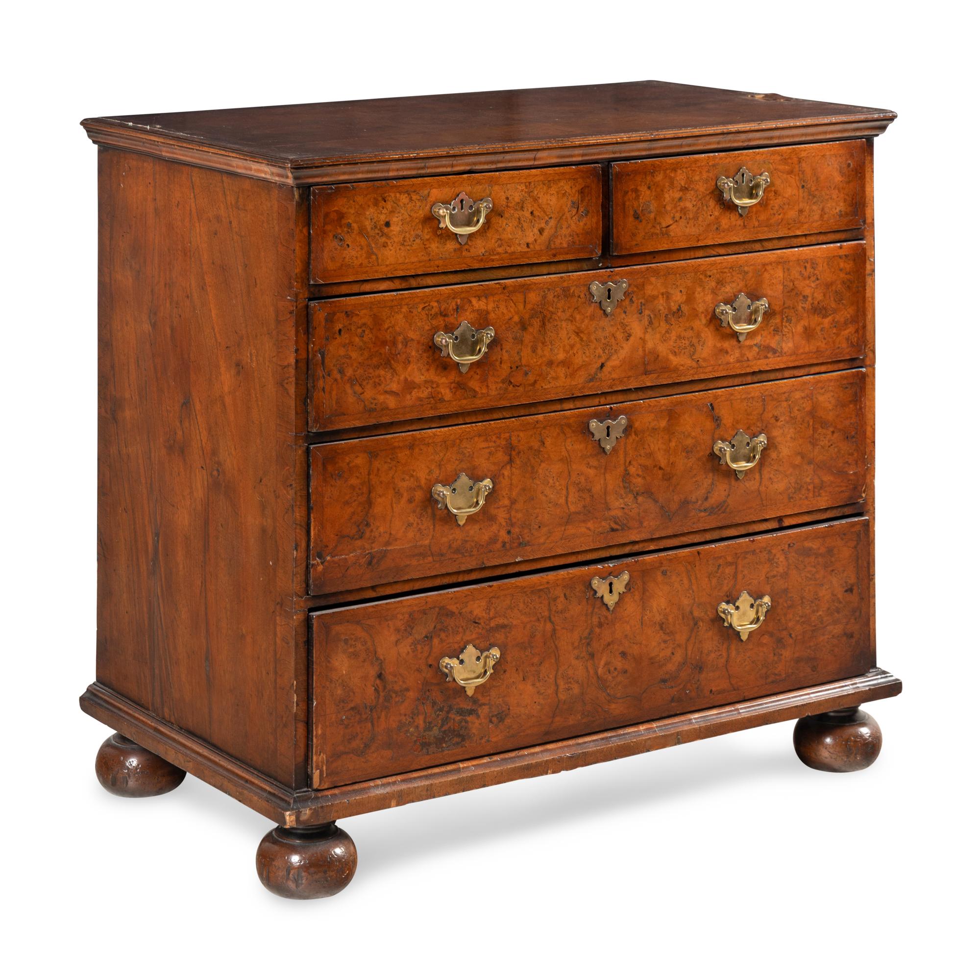 A George II Walnut Chest of Drawers