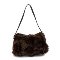 Fendi, Mamma Baguette Bag in Brown Fur & Leather