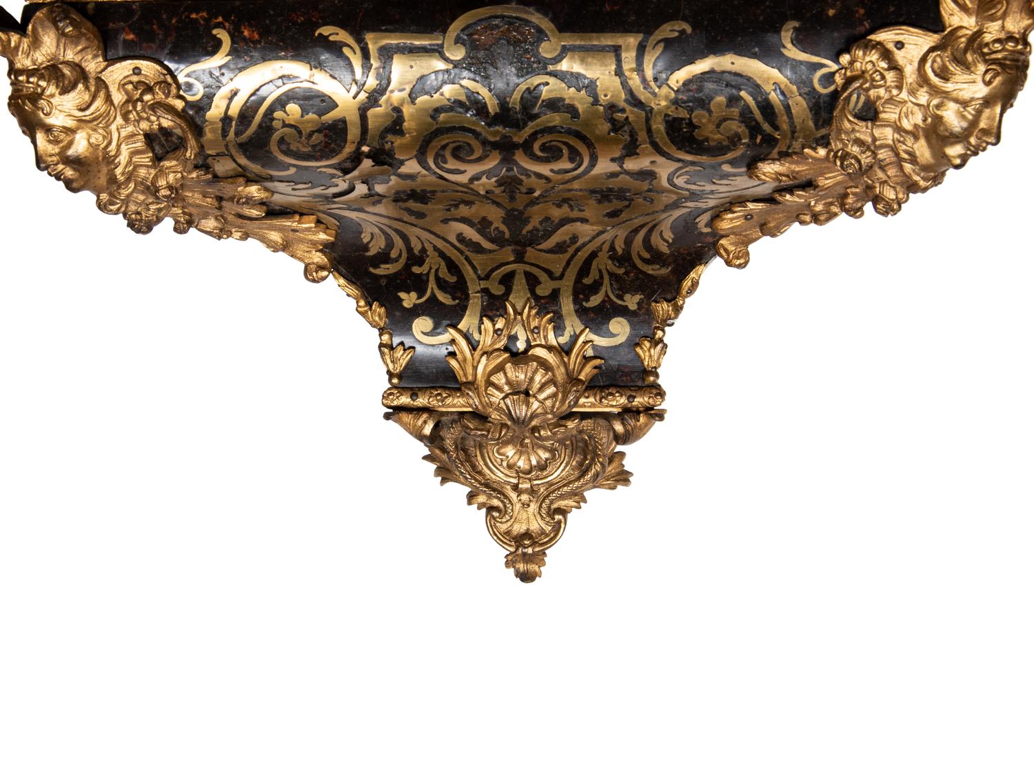 A Louis XV Gilt Bronze Mounted Boulle Marquetry Bracket Clock