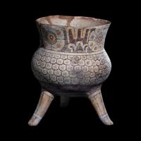 A Mixtec Polychrome Tripod Vessel