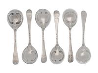 Six Scottish George III Silver Serving Spoons