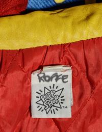 A Keith Haring Leather and Wool Boy's Bomber Jacket Retailed by Pop Shop, New York, Circa Early 1990s
