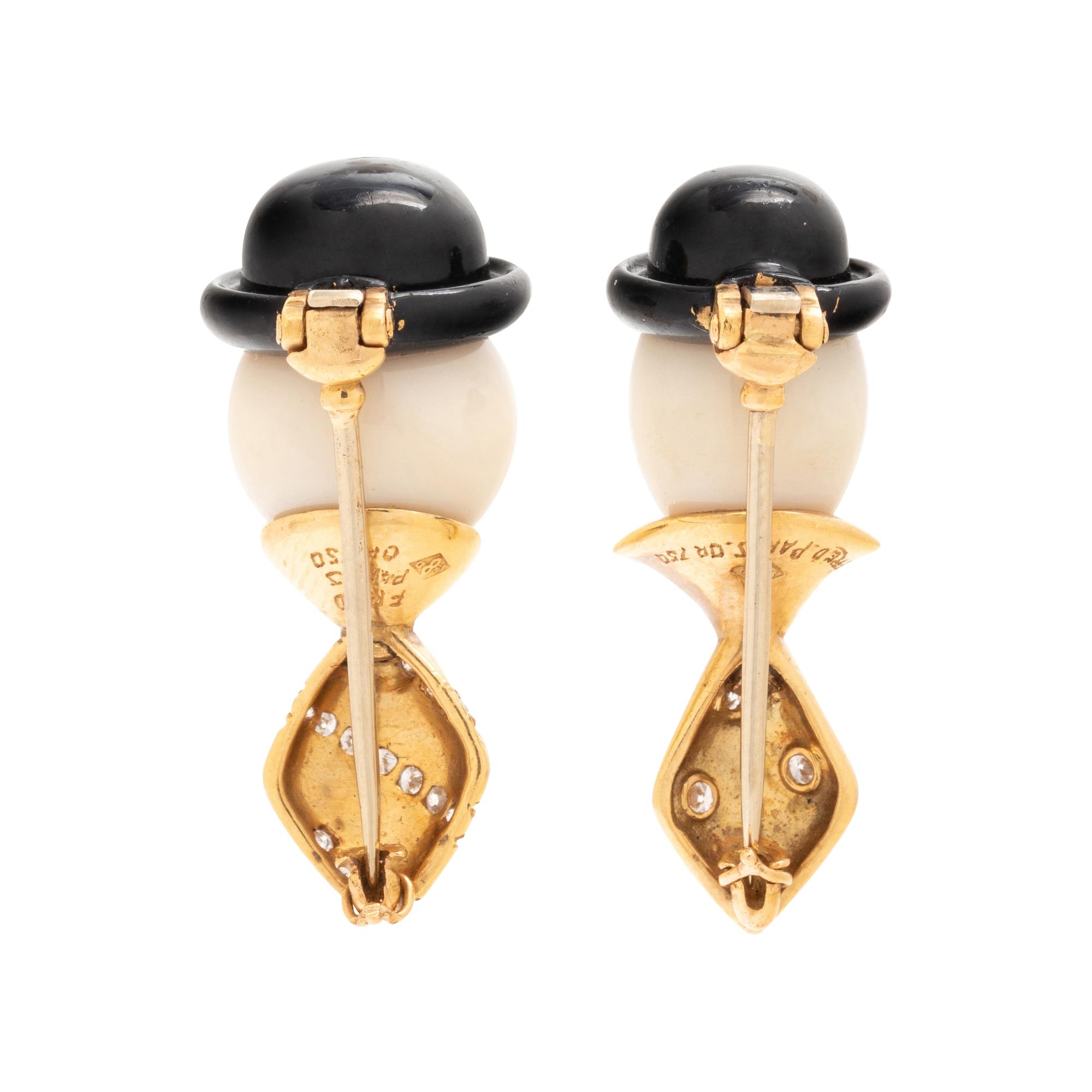 FRED PARIS, LAUREL AND HARDY BROOCHES