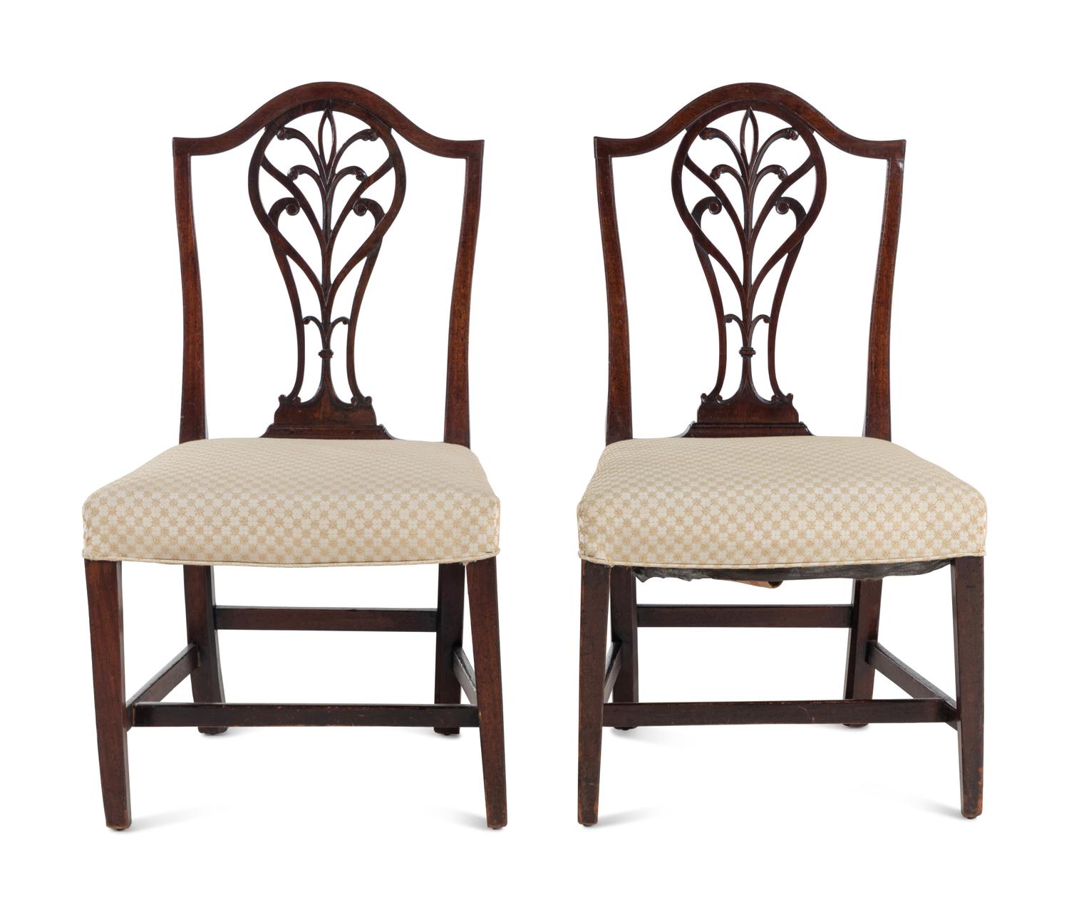A Pair of George III Mahogany Side Chairs