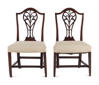 A Pair of George III Mahogany Side Chairs