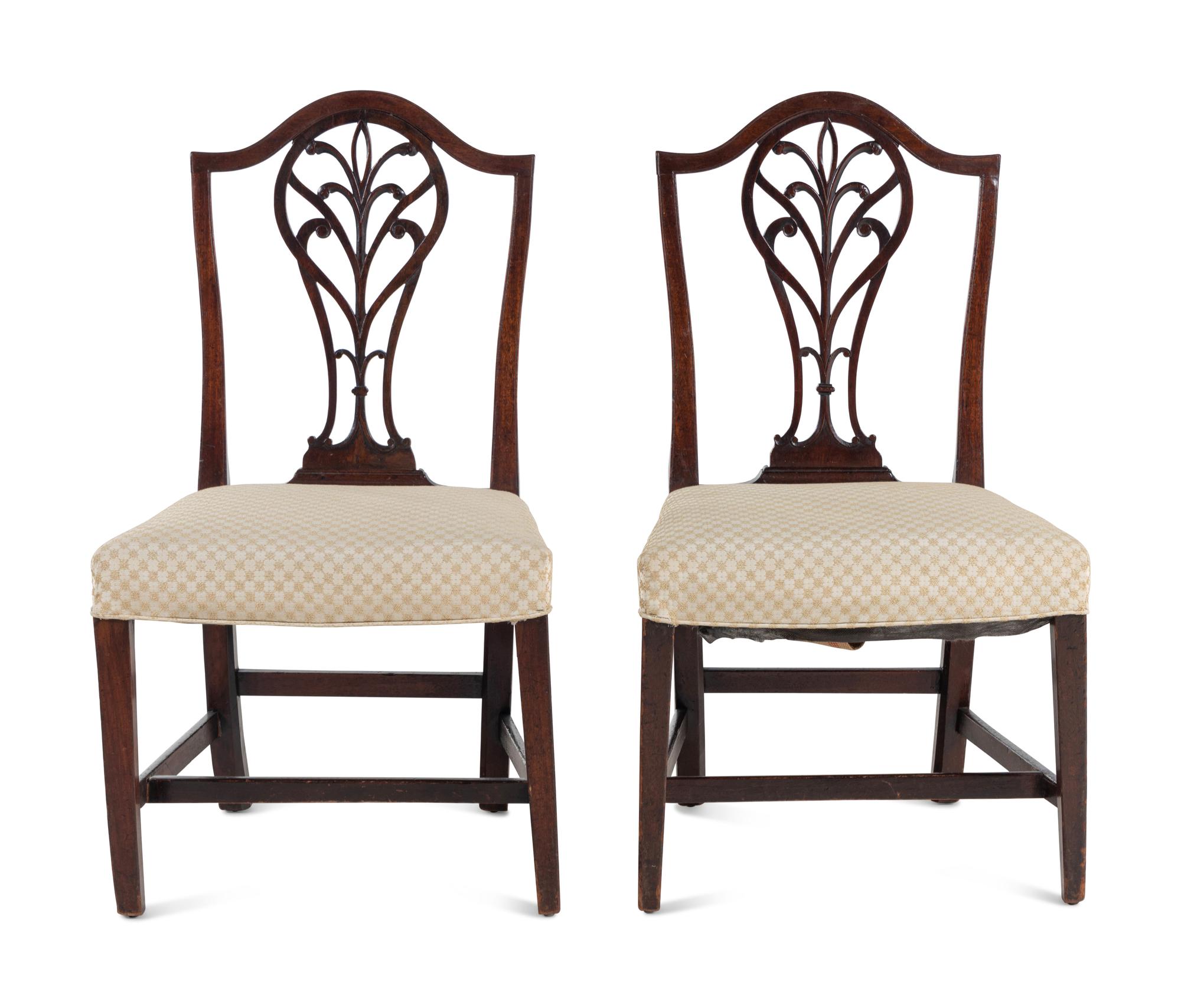 A Pair of George III Mahogany Side Chairs