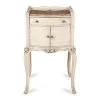 An Italian White-Painted Marble-Top Side Cabinet