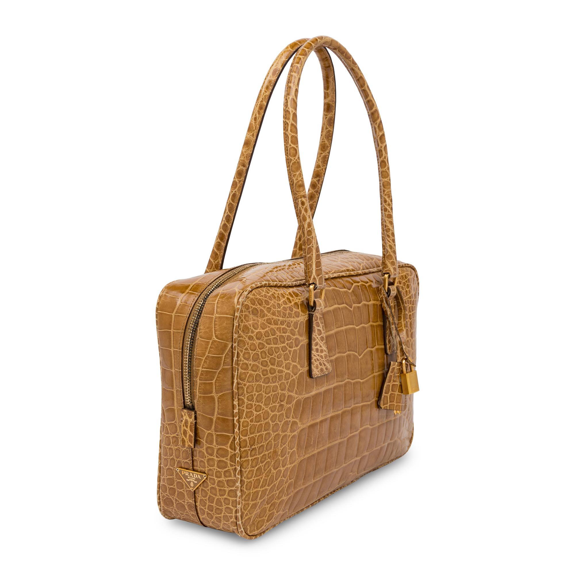 Prada, Tan Crocodile Handbag