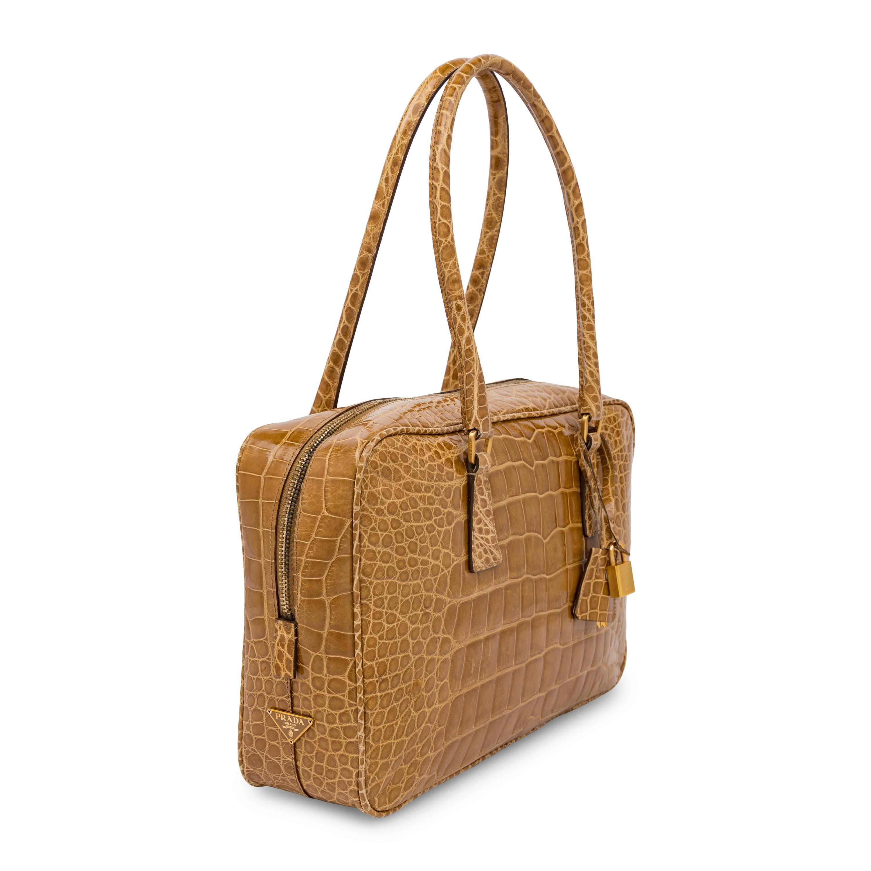 Prada, Tan Crocodile Handbag