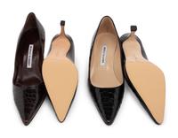 Two Pairs of Manolo Blahnik Exotic Skin Shoes