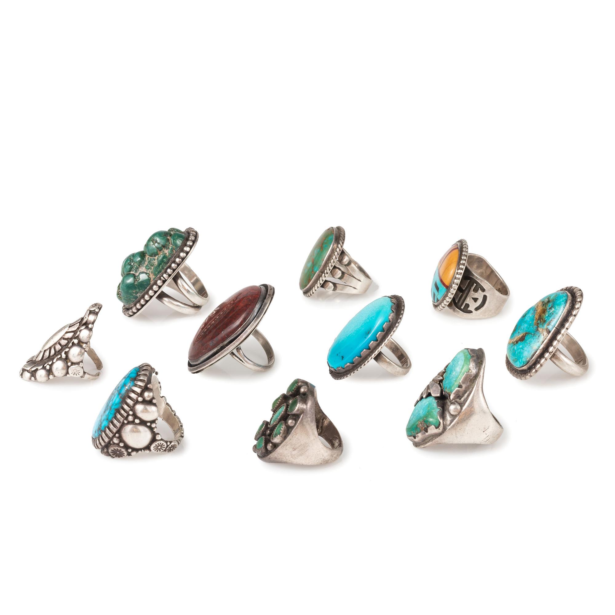 Navajo, Zuni, and Southwestern-Style Silver Rings