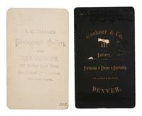 [NATIVE AMERICANS]. 3 CDVs of Native American subjects, highlighted by view of Kiowa Indians.