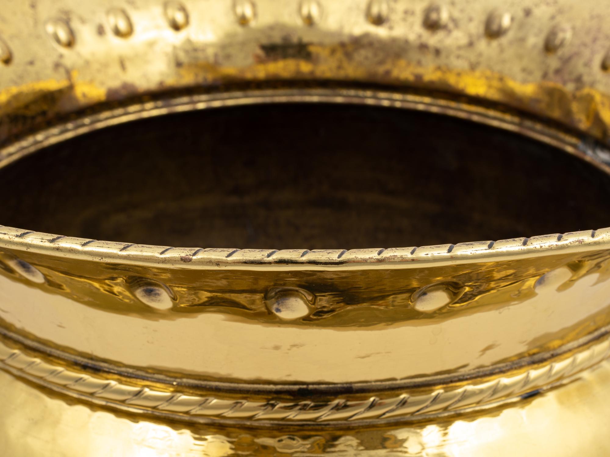 Two Hammered Brass Vessels