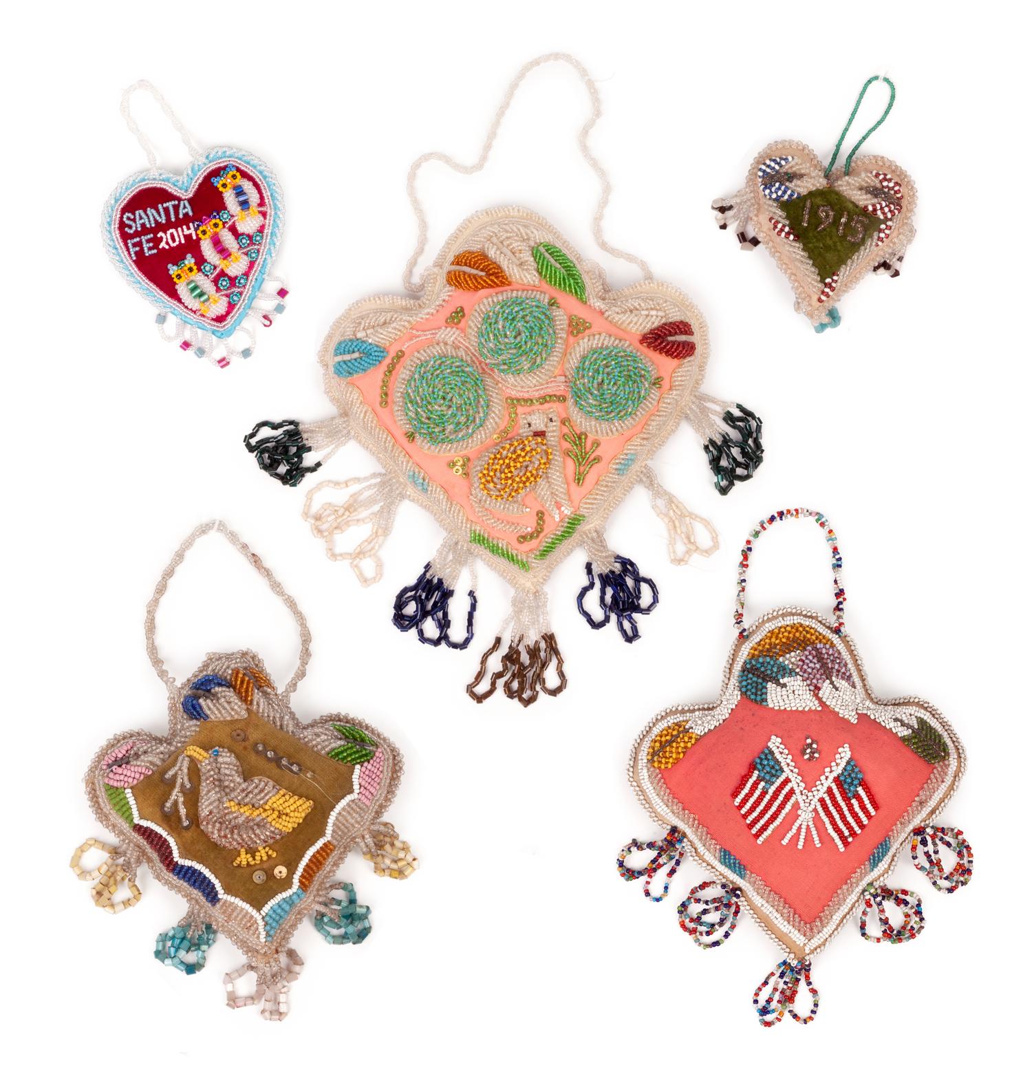 Haudenosaunee Beaded Whimseys, Hearts and Spades