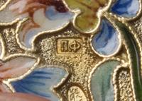 A Russian Silver and Enamel Cigarette Case, Maker's mark Cyrillic PF, kokoshnik mark of Ivan Lebedkin, Moscow, the case having a matte