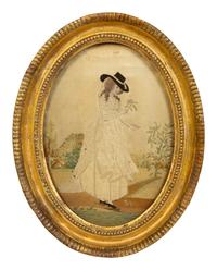 Three Continental and English Embroidered Needlework Pictures