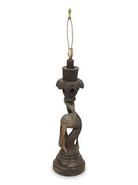 A Goa Carved Wood Table Lamp Base