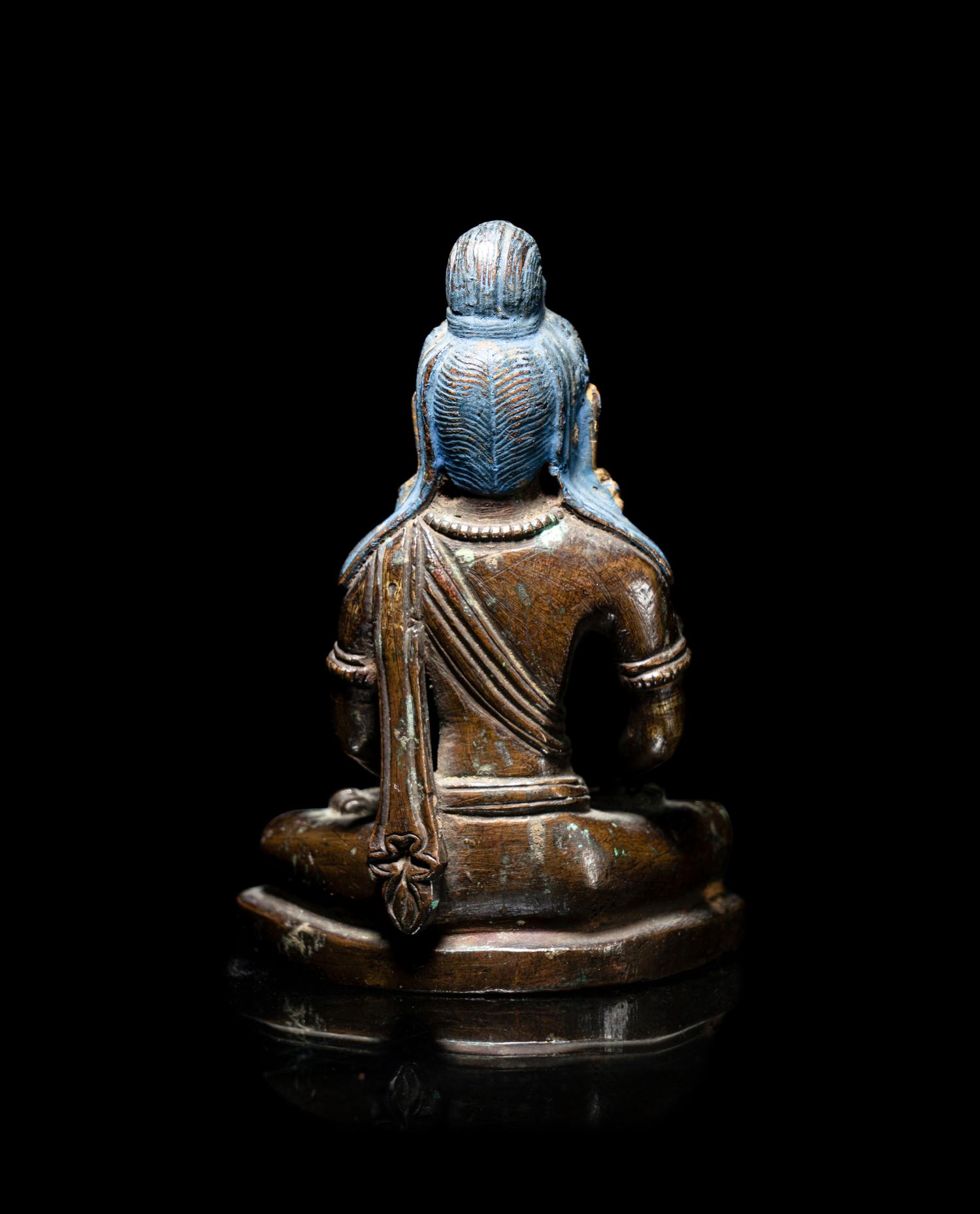 A Tibetan Bronze Seated Figure of Amitayus