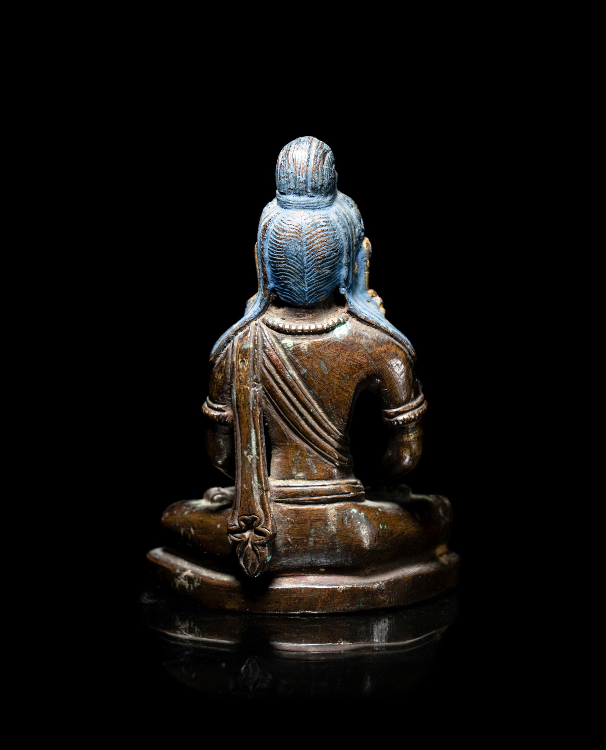 A Tibetan Bronze Seated Figure of Amitayus