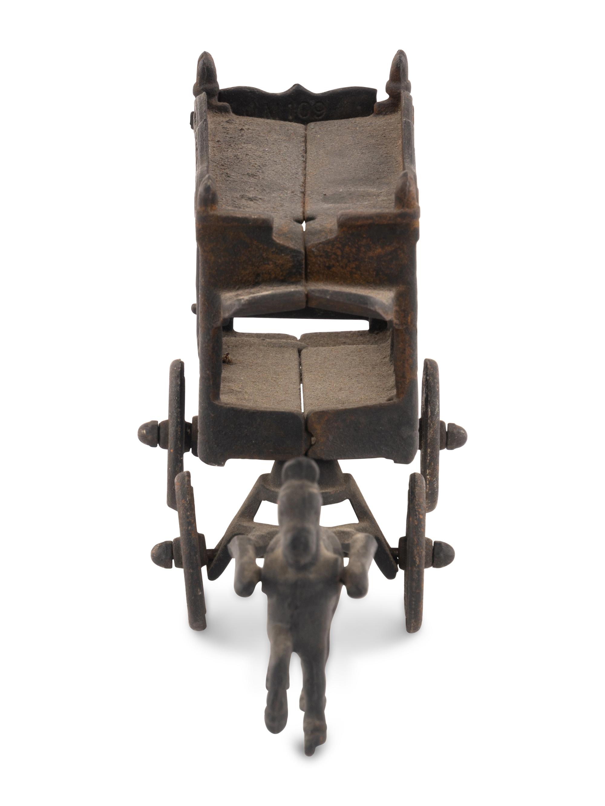 A Cast Iron Horse-Led Wagon Train Pull Toy