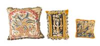 A Group of Flemish Tapestry Pillows Largest 21 1/2 x 21 1/2 inches.