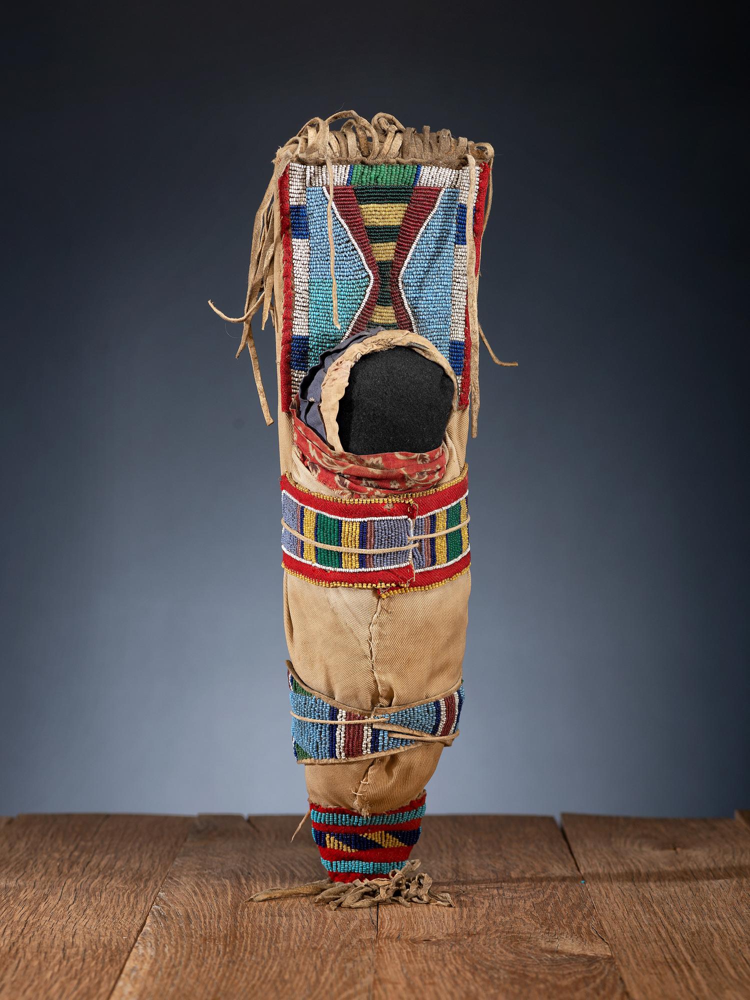 Apsáalooke [Crow] Beaded Hide Toy Cradle