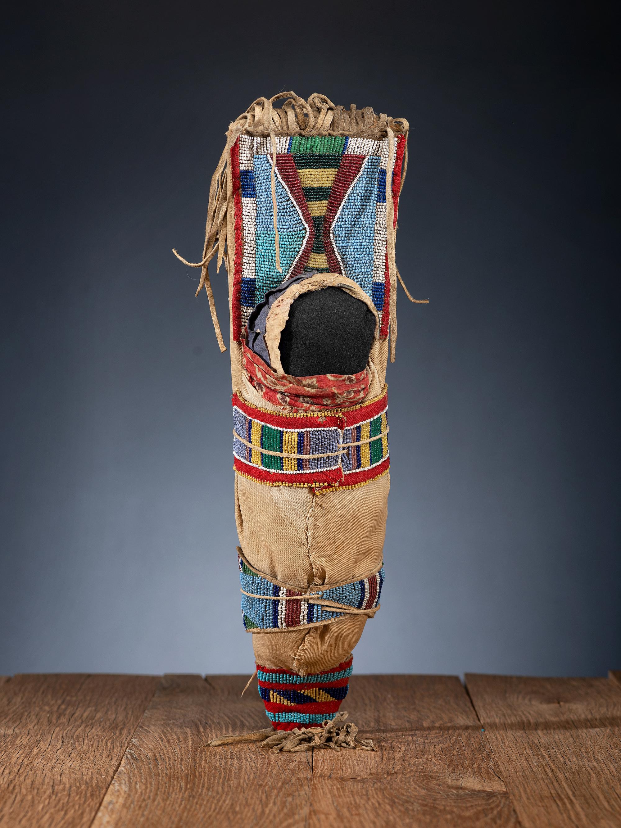 Apsáalooke [Crow] Beaded Hide Toy Cradle